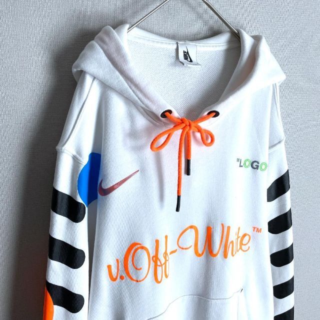 OFF-WHITE(オフホワイト)の【即完売モデル☆入手困難Lサイズ】ナイキ オフホワイト 太アーム パーカー メンズのトップス(パーカー)の商品写真