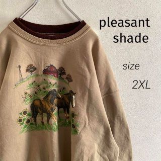 pleasant shade  トレーナー　スウェット　ゆるだぼ　アニマル　馬(スウェット)