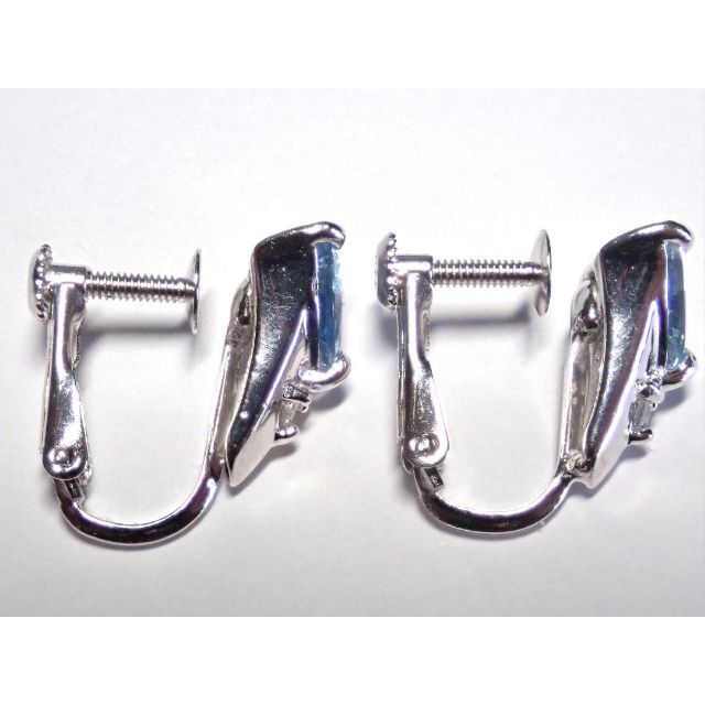 708.K18WG/K14WG イヤリング アクアマリン ダイヤモンド-