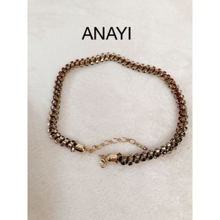 アナイ(ANAYI)のANAYI アナイ　ネックレス　ゴールド　赤　黒　エレガンス(ネックレス)