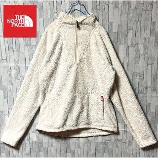 ザノースフェイス(THE NORTH FACE)のノースフェイス ボアフリース ハーフジップ 起毛 赤タグ 刺繍ロゴ 白(ブルゾン)