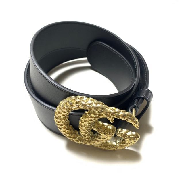 新発売】 ベルト グッチ - Gucci - 黒×ゴールド 582348 ベルト - www