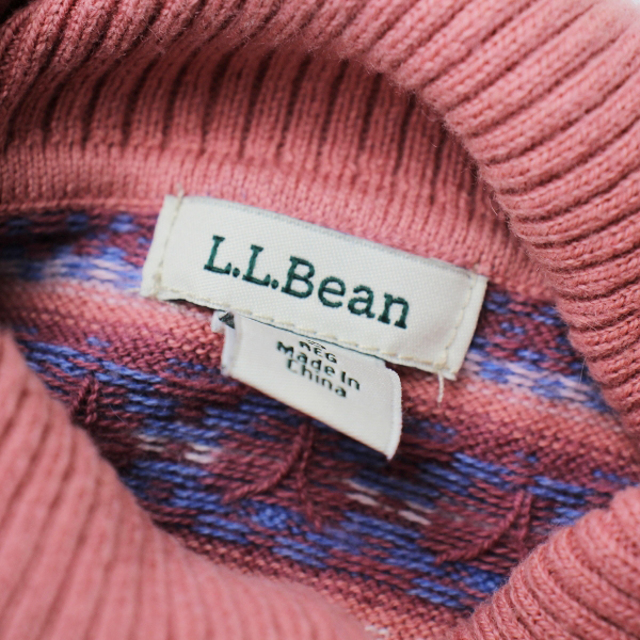 L.L.Bean(エルエルビーン)の美品 L.L.Bean エルエルビーン コットンカシミヤ ノルディック タートルニットプルオーバー S/ピンク トップス【2400013209922】 レディースのトップス(ニット/セーター)の商品写真