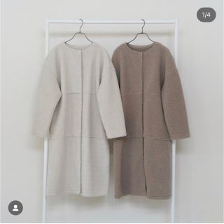 アベイル(Avail)のragout ボアコート ホワイト M(ロングコート)