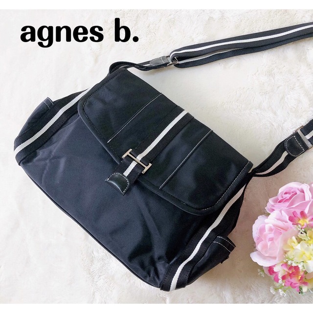 美品♡agnes b. アニエスベー ナイロン ショルダーバッグ ブラック