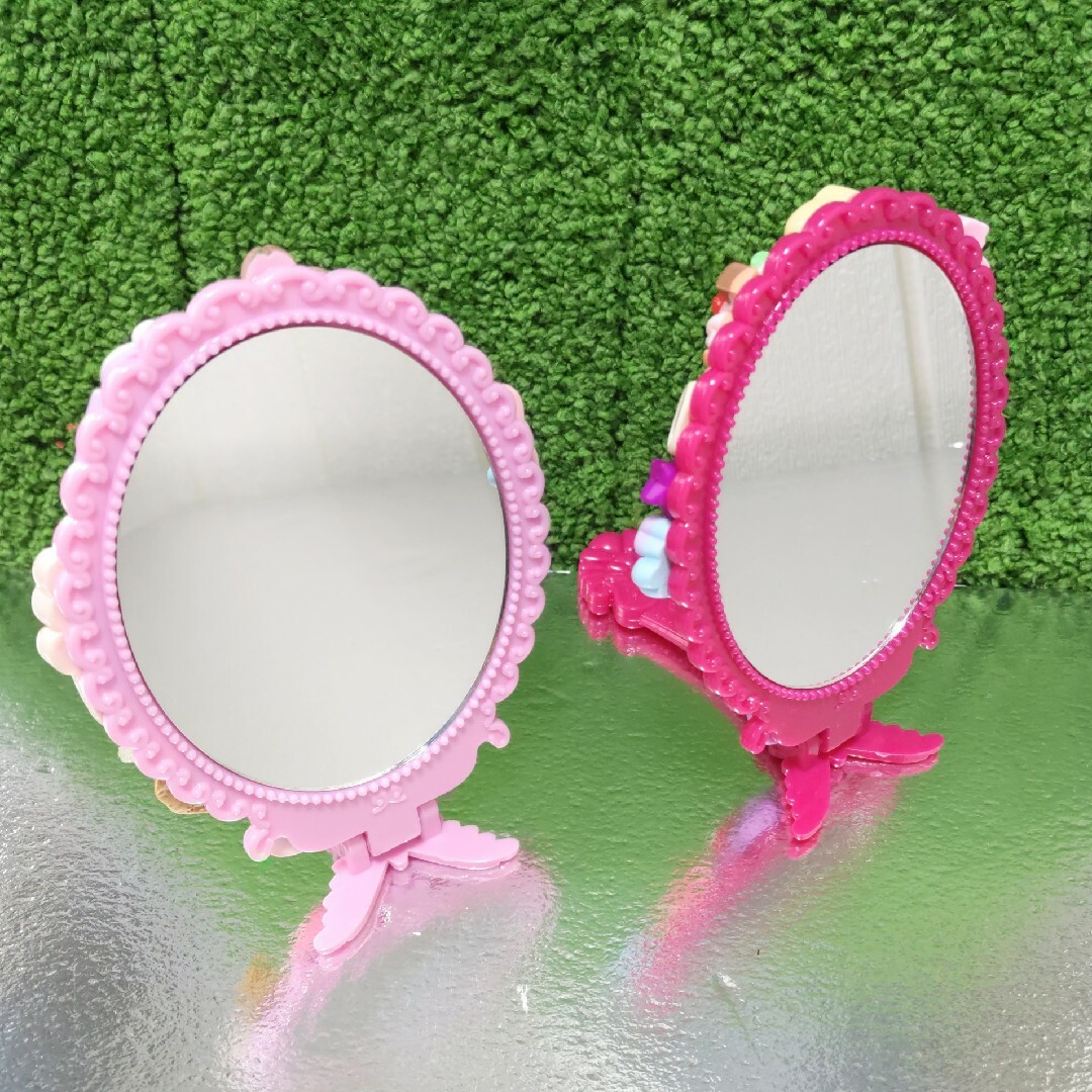 デコパーツ⭐️手鏡【うさぎ🐰·ねこ😻】2点セット インテリア/住まい/日用品のインテリア小物(スタンドミラー)の商品写真