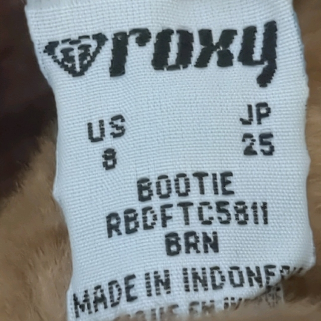 Roxy(ロキシー)の【B1064】ROXY ムートンロングブーツ（25.0）ブラウン ロゴ刺繍 レディースの靴/シューズ(ブーツ)の商品写真