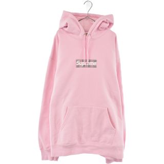 シュプリーム(Supreme)のSUPREME シュプリーム 22SS× Burberry Box Logo Hooded Sweatshirts× バーバリー ボックスロゴスウェットシャツ パーカー ピンク(パーカー)