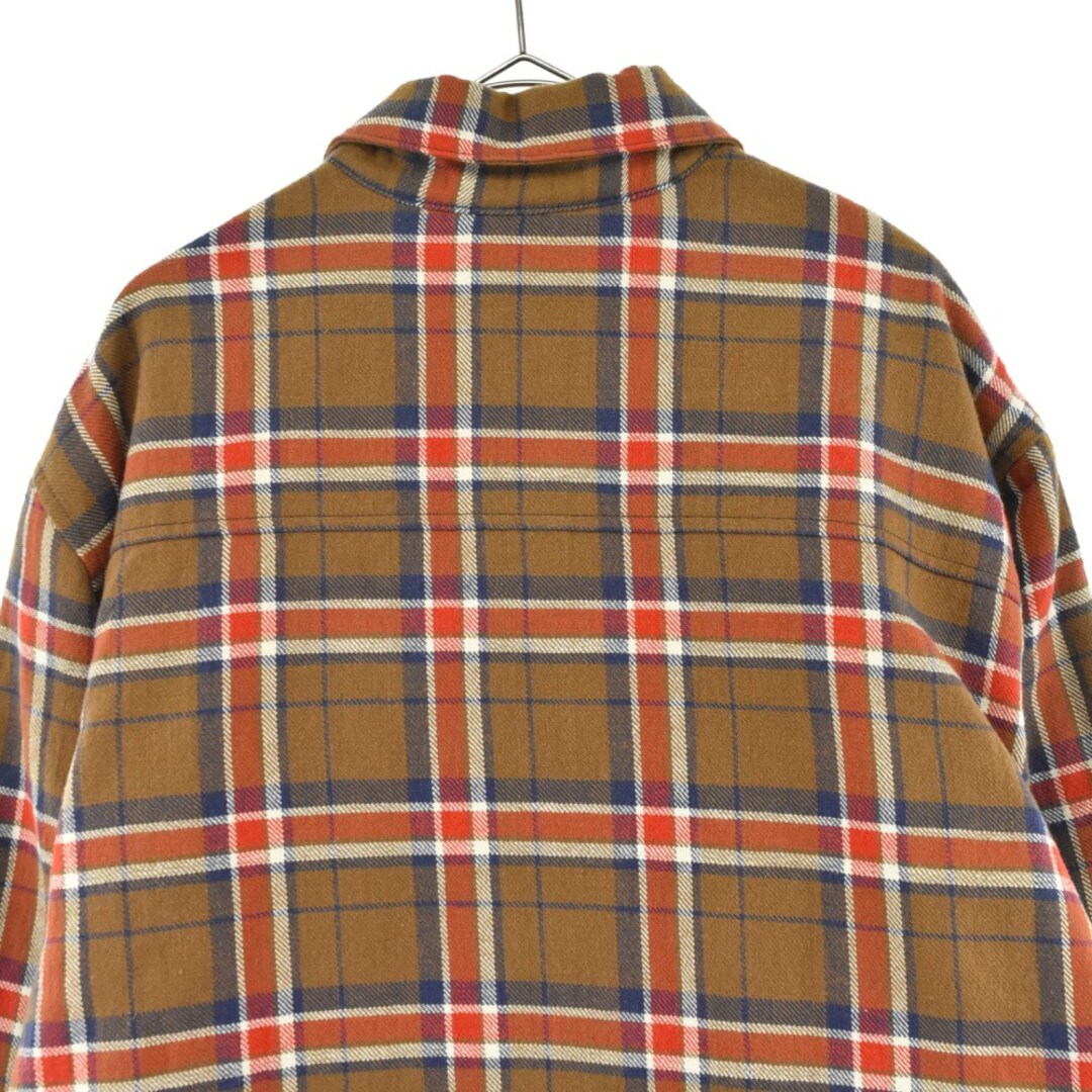 CHROME HEARTS クロムハーツ 22AW CH FLANNEL SHIRTS アームロゴ チェック柄 中綿 フランネルシャツ ジャケット スクロールラベル クロスボール キャラメル