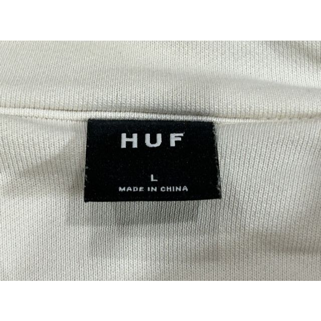 HUF - ＊ハフ HUF ロゴ 刺繍 ハーフジップ スウェット トレーナー Lの