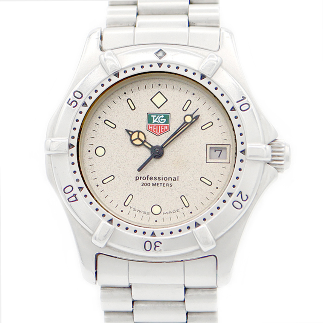 電池交換済 TAG Heuer タグホイヤー 2000シリーズ プロフェッショナル 962.213-2 200m防水 デイト グレー SS ステンレス メンズ【6ヶ月保証】【腕時計】拭きキズ程度綺麗な状態