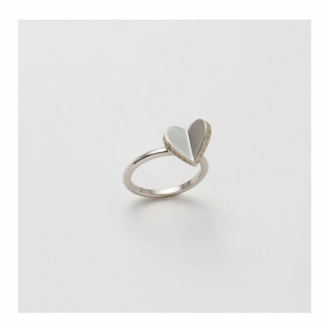 【MAYU】 Tiny heart line stone ring