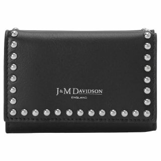 ジェイアンドエムデヴィッドソン(J&M DAVIDSON)のJ&M DAVIDSON スタッズ 三つ折り財布 ブラック 【47%OFF】(財布)