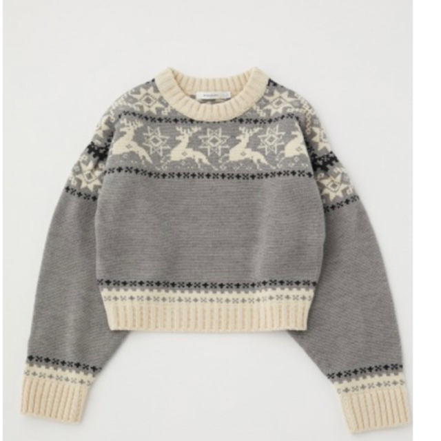 moussy  NORDIC PATTERN セーター ニット　グレー