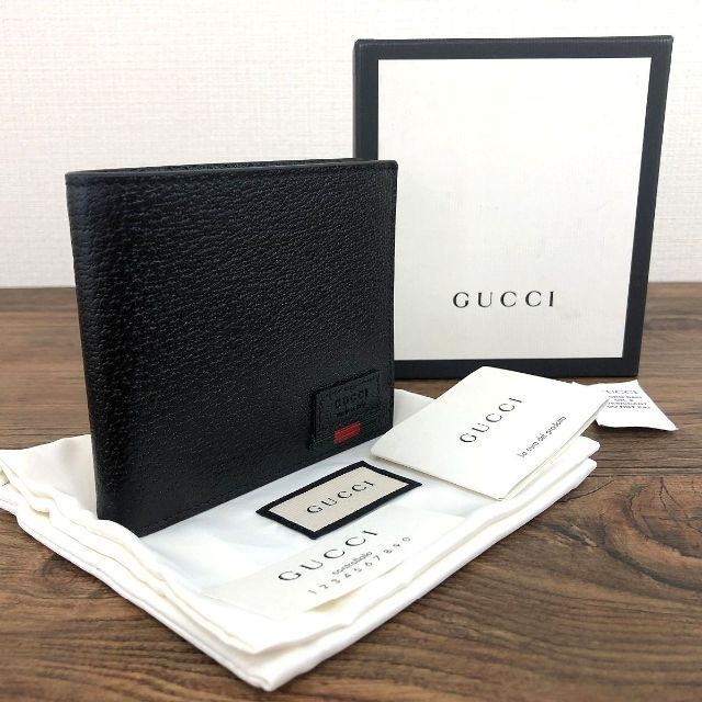 Gucci - 未使用品 GUCCI 二つ折り札入れ 428749 ブラック 192