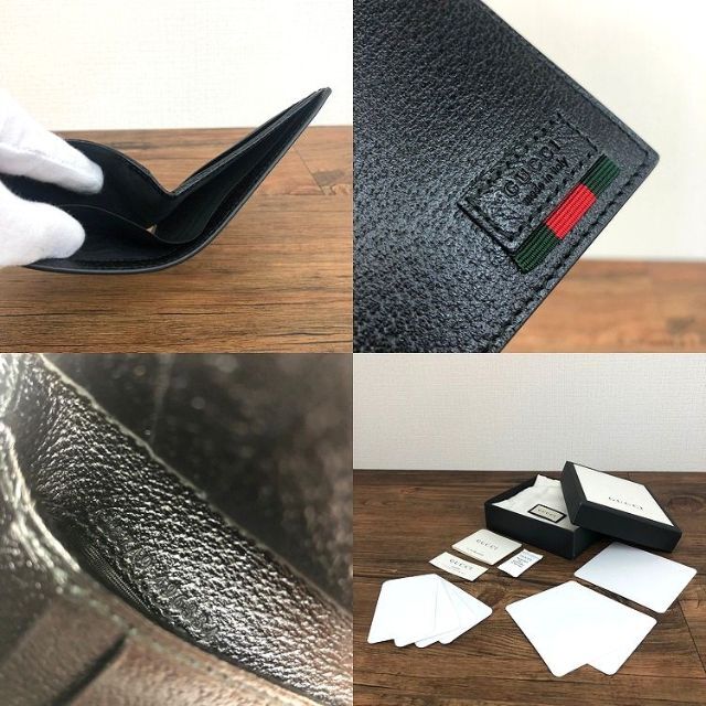 Gucci - 未使用品 GUCCI 二つ折り札入れ 428749 ブラック 192の通販 by