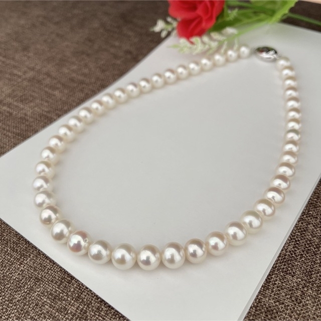 淡水真珠ネックレス8.5-9.5mmてり綺麗新品未使用品ホワイト系sv925 2