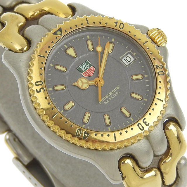 TAG Heuer(タグホイヤー)の【TAG HEUER】タグホイヤー プロフェッショナル セル WG1220-KO ステンレススチール×金メッキ ゴールド クオーツ アナログ表示 ボーイズ グレー文字盤 腕時計 レディースのファッション小物(腕時計)の商品写真