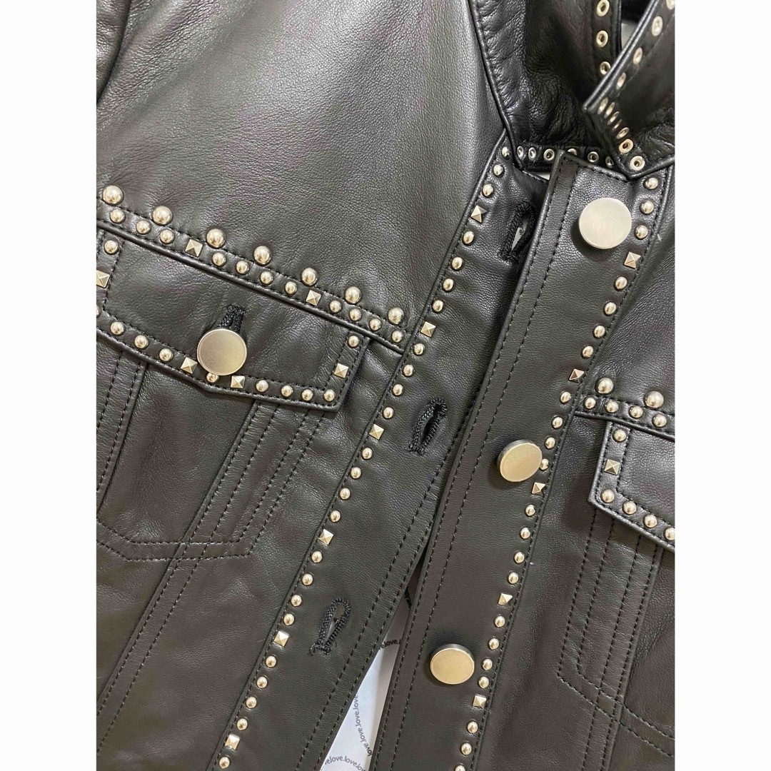 新品 未使用タグ付き★ダイアグラム スタッズレザージャケット ¥83,600 黒