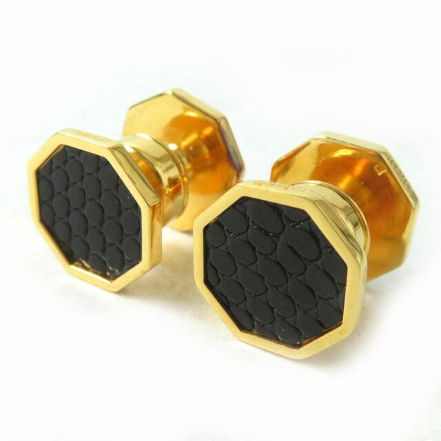 美品△HERMES エルメス オクタゴン リザード使い カフスボタン