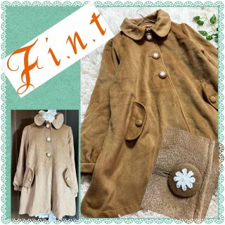 フィント(F i.n.t)のフィント★Fi.n.t★良品★お花刺繍ボタンかわいい★ふんわりコート(ロングコート)