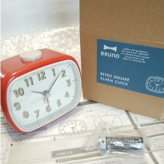 ブルーノ(BRUNO)のBRUNO RETRO SQUARE ALARM CLOCK RED(その他)