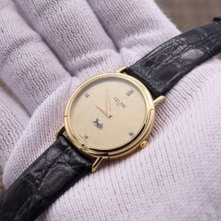 選べる配送時期 正規品【新品電池】CELINE PARIS/動作良好 ダイヤ5P