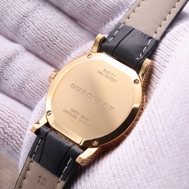 正規品【新品電池】BURBERRY ダイヤ15P/ピンクゴールド BU9131 人気