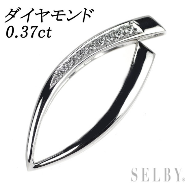 売れ筋がひ! K18WG ダイヤモンド ペンダントトップ 0.37ct ネックレス