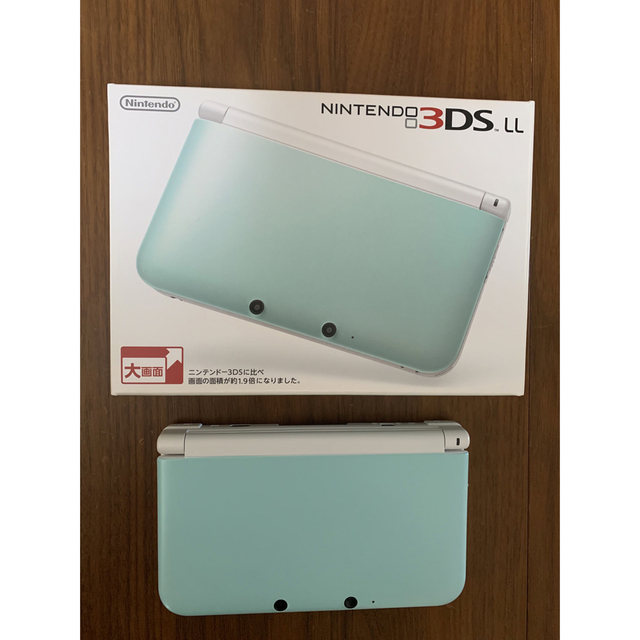 ゲームソフトゲーム機本体Nintendo 3DS  LL 本体ミント/ホワイト（箱・付属品・おまけ付き）