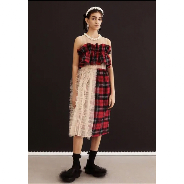 Simone Rocha(シモーネロシャ)の最終値下simone rocha h&m チュールデコレーションコットンドレス レディースのワンピース(ロングワンピース/マキシワンピース)の商品写真