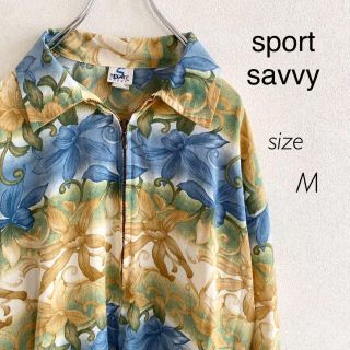 sport savvy  総柄ブルゾン　ジャケット　花　フラワー　古着(ブルゾン)