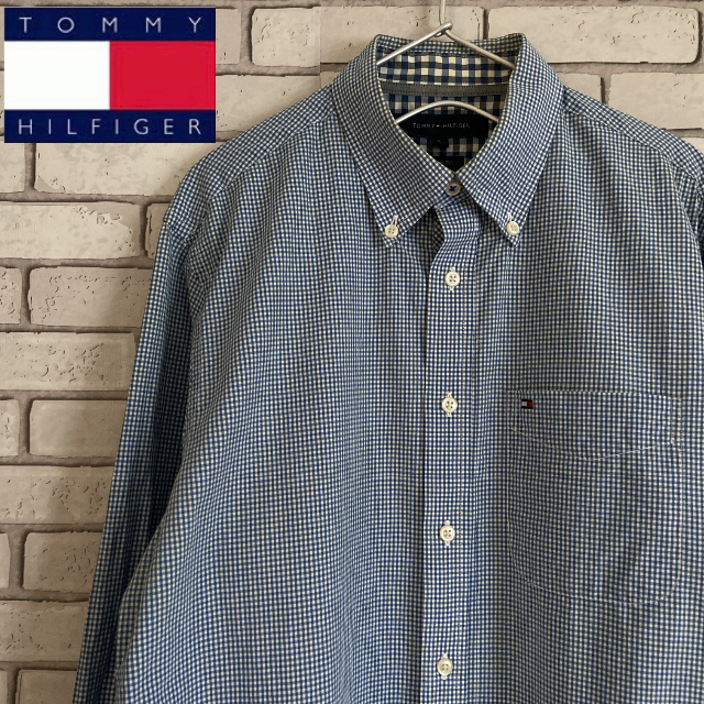 TOMMY HILFIGER(トミーヒルフィガー)のトミーヒルフィガー 長袖BDシャツ CUSTOM FIT チェック柄 ブルーS メンズのトップス(シャツ)の商品写真