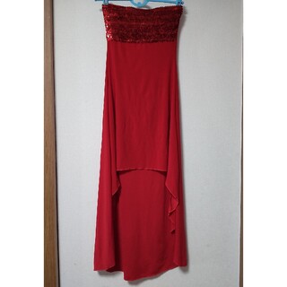 スパンコールドレス　赤　美品(ドレス/フォーマル)