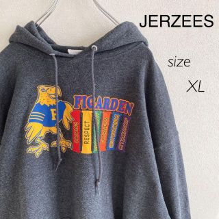 ジャージーズ(JERZEES)のJERZEES  ジャージーズ　パーカー　プリント　鳥　バード　古着 ゆるダボ(パーカー)