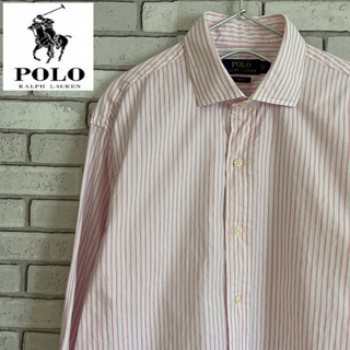 ポロラルフローレン(POLO RALPH LAUREN)の激レア POLO RALPH LAUREN 長袖シャツ ストライプ柄 ピンクS(シャツ)