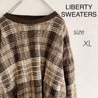 LIBERTY SWEATERS  ニット　セーター　チェック　オーバーサイズ(ニット/セーター)