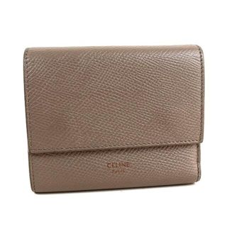 セリーヌ(celine)のセリーヌ　三つ折り財布　ミニ財布　グレージュ　CELINE　q563　【中古】(財布)