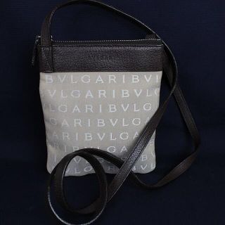 ブルガリ(BVLGARI)のブルガリ　ショルダーバッグ　ポシェット　ロゴマニア　ブラウン　茶　美品　斜め掛け(ショルダーバッグ)