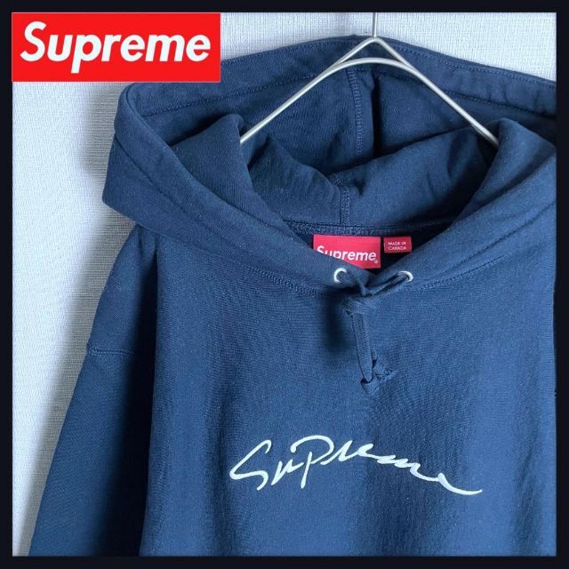 省スペース 洗える おしゃれ supreme シュプリーム パーカー L 刺繍ロゴ センターロゴ BENTLEY plus 1X スウェット