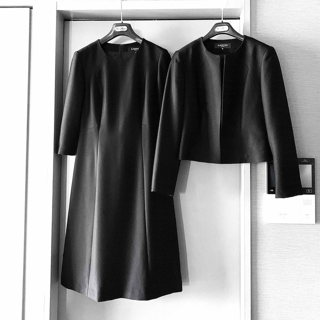 LANVIN - 新品同様‼️ランバン NOIR ブラックフォーマル ワンピース