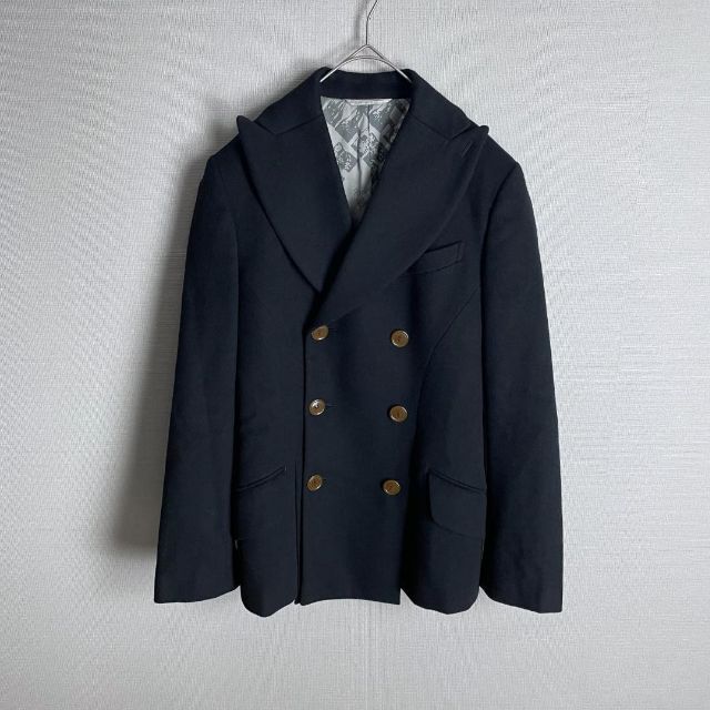 【上質デザイン☆カシミヤ混】ヴィヴィアンウエストピーコート 上品シルエット - 1