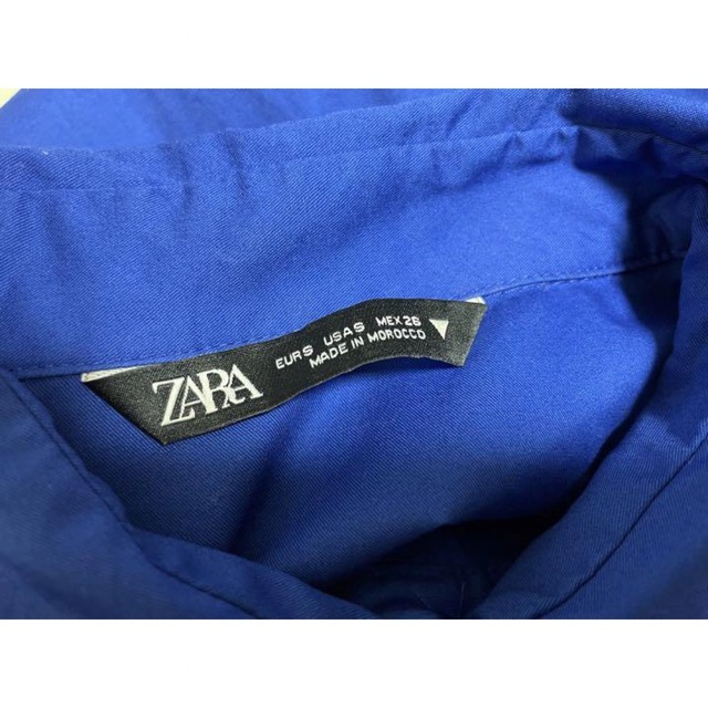 ZARA(ザラ)のZARA ザラ ポプリンシャツワンピース 青 ブルー ロング オーバーサイズ レディースのワンピース(ロングワンピース/マキシワンピース)の商品写真
