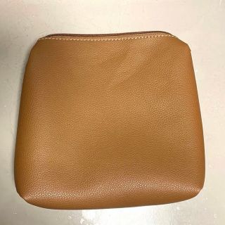 【値下げ】ポーチ　インナーバッグ　ブラウン　PU フェイクレザー(ポーチ)