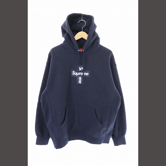 シュプリーム SUPREME 20AW クロス ボックス ロゴ パーカー L 紺