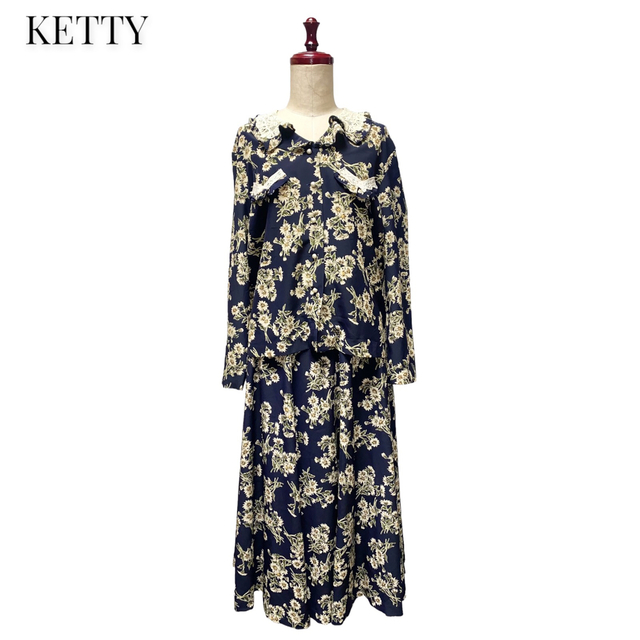ketty(ケティ)の【KETTY】花柄レースワンピース　セットアップ　ネイビー　ケティ レディースのレディース その他(セット/コーデ)の商品写真