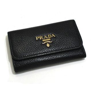 プラダ(PRADA)のPRADA 6連 キーケース レザー ブラック 1PG222(キーケース)