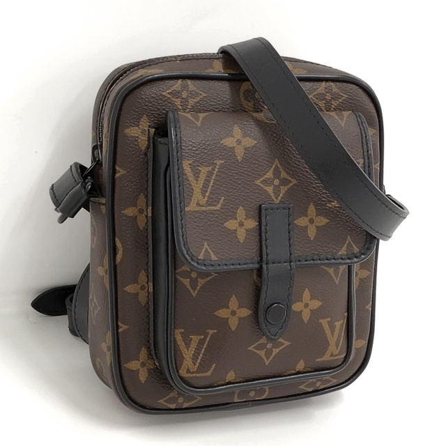 ブラウンブラック素材ラインLOUIS VUITTON クリストファー ウェアラブル ウォレット