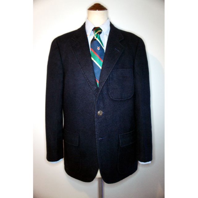 VAN JACKET NAVY BLAZER  段返り3釦VANロゴクレスト