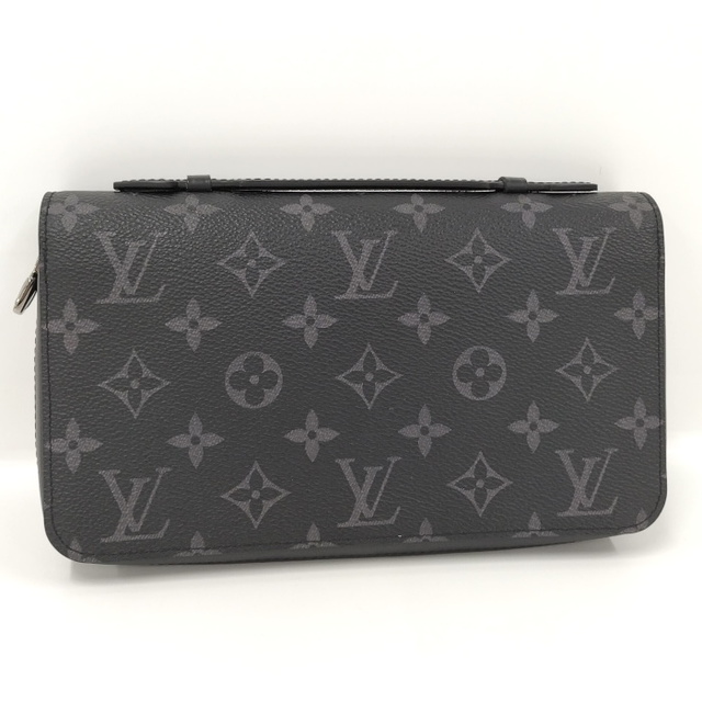 ブラック×グレー素材ラインLOUIS VUITTON ジッピーXL ラウンドファスナー 長財布 モノグラム